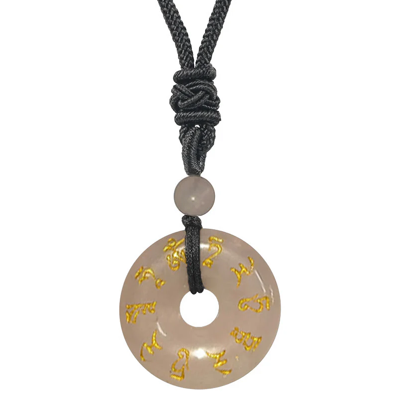 Buddha Stones Zielona Tara Mantra Naturalny Różnorodny Kryształ Czarny Obsydian Spełnienie Naszyjnik Wisiorek - Image 6