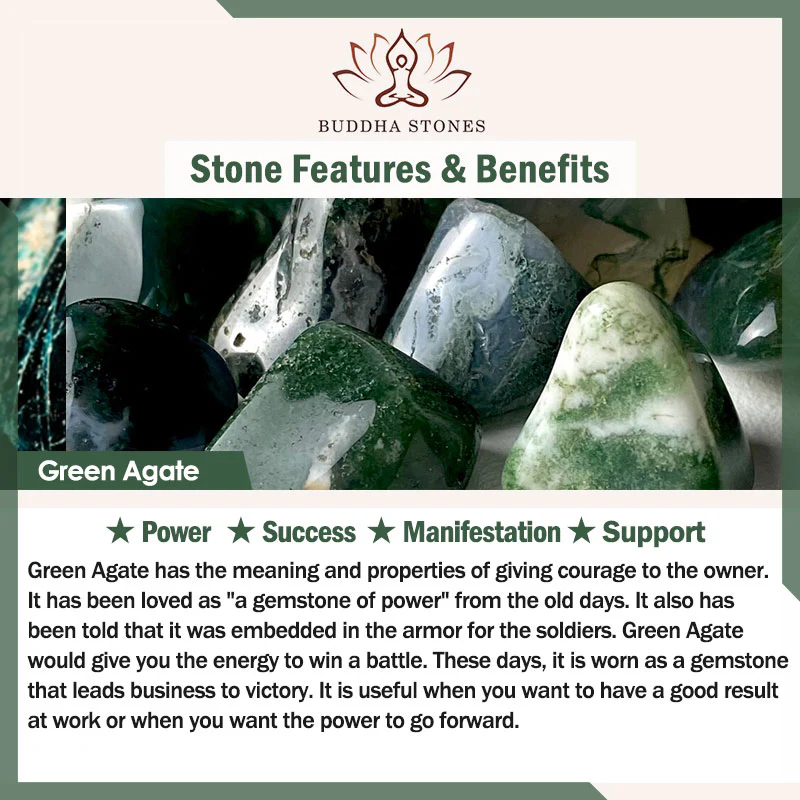 Buddha Stones Zielone Agat Szklane Koraliki Kwiatowe Bransoletka Węzeł Podtrzymujący - Image 7