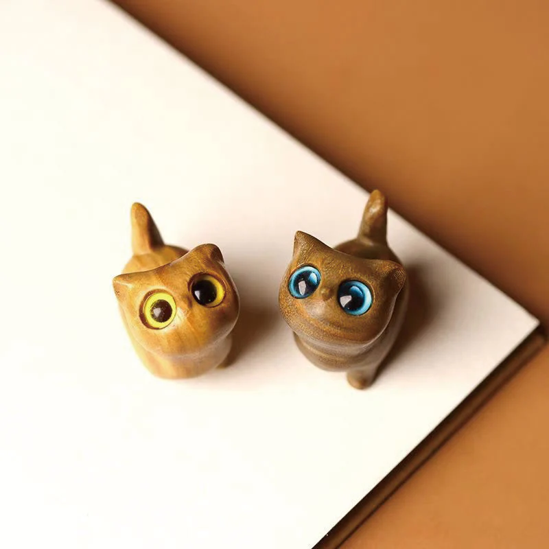 Buddha Stones Zielone drzewo sandałowe Drewno hebanowe Drzewo sandałowe Małe liście Czerwone drzewo sandałowe Miniaturowa dekoracja pokoju Lucky Cat