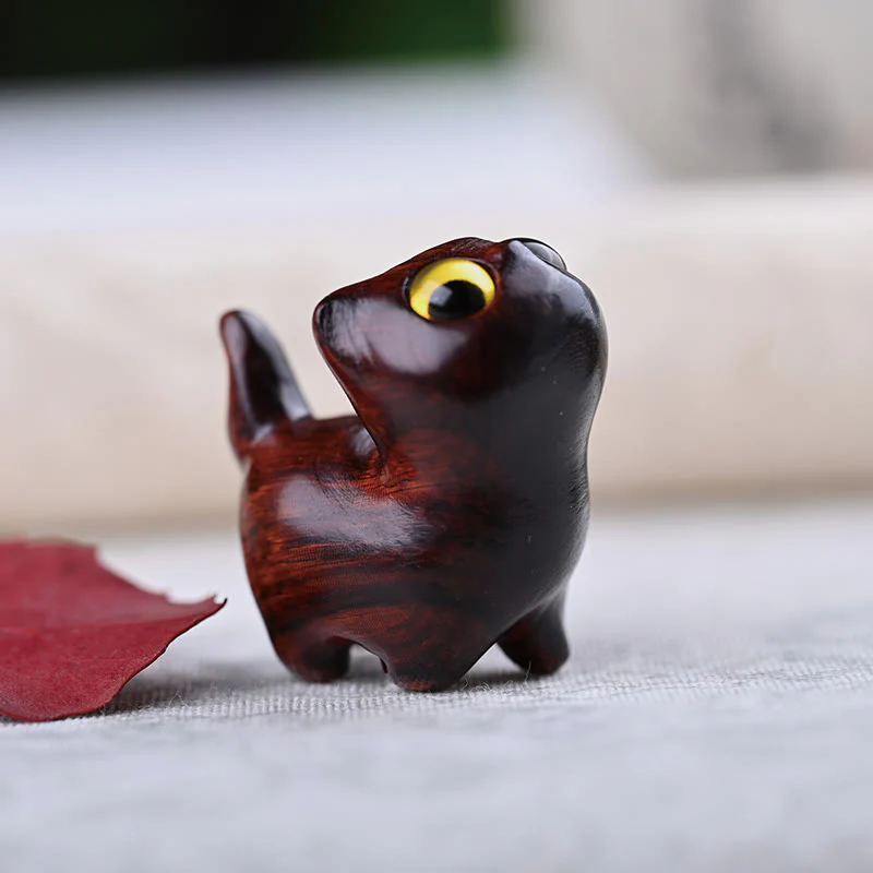 Buddha Stones Zielone drzewo sandałowe Drewno hebanowe Drzewo sandałowe Małe liście Czerwone drzewo sandałowe Miniaturowa dekoracja pokoju Lucky Cat - Image 14