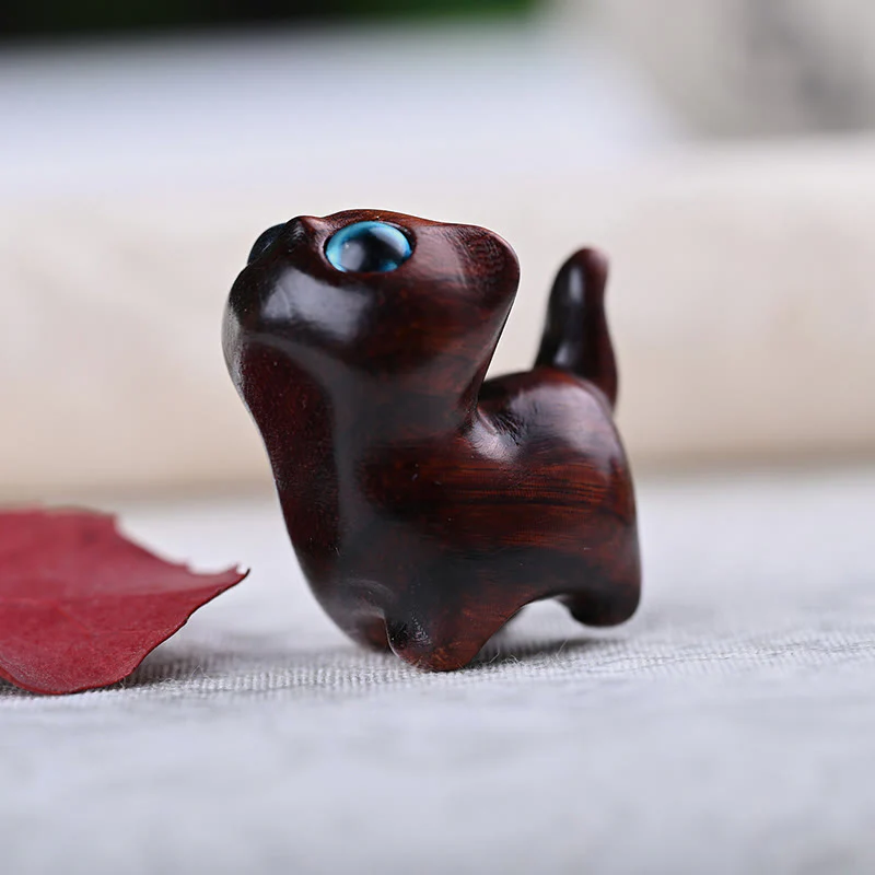 Buddha Stones Zielone drzewo sandałowe Drewno hebanowe Drzewo sandałowe Małe liście Czerwone drzewo sandałowe Miniaturowa dekoracja pokoju Lucky Cat - Image 15