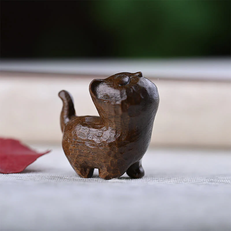 Buddha Stones Zielone drzewo sandałowe Drewno hebanowe Drzewo sandałowe Małe liście Czerwone drzewo sandałowe Miniaturowa dekoracja pokoju Lucky Cat - Image 21