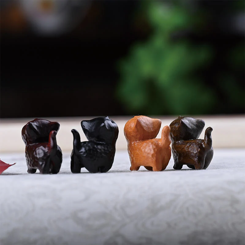 Buddha Stones Zielone drzewo sandałowe Drewno hebanowe Drzewo sandałowe Małe liście Czerwone drzewo sandałowe Miniaturowa dekoracja pokoju Lucky Cat - Image 25