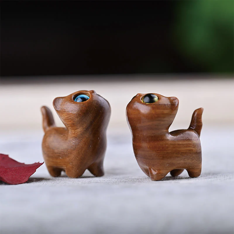Buddha Stones Zielone drzewo sandałowe Drewno hebanowe Drzewo sandałowe Małe liście Czerwone drzewo sandałowe Miniaturowa dekoracja pokoju Lucky Cat - Image 31