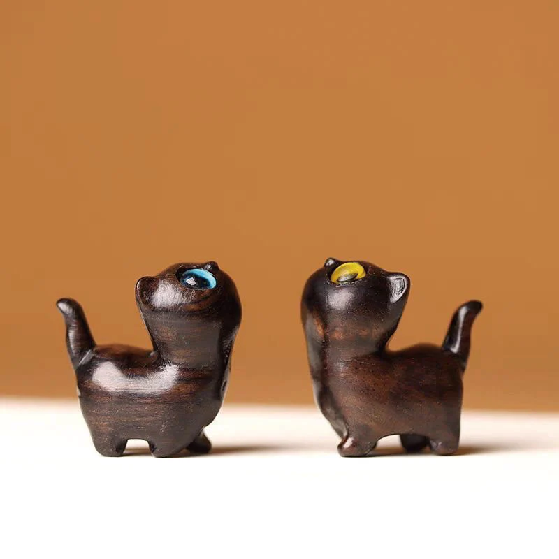 Buddha Stones Zielone drzewo sandałowe Drewno hebanowe Drzewo sandałowe Małe liście Czerwone drzewo sandałowe Miniaturowa dekoracja pokoju Lucky Cat - Image 32