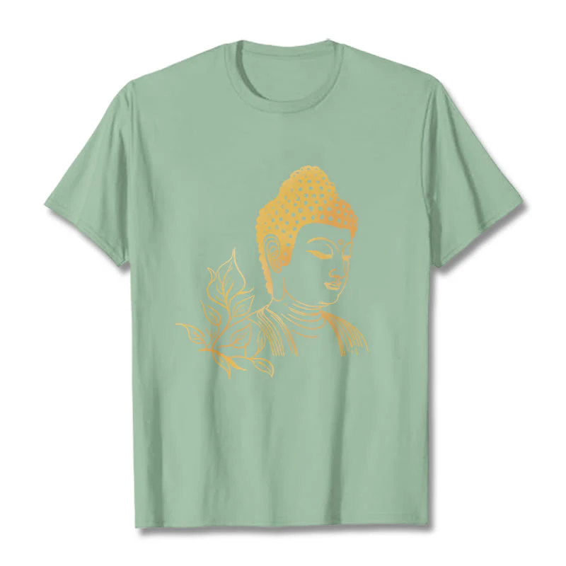 Buddha Stones Złote Liście Medytacja Budda T-shirt - Image 15