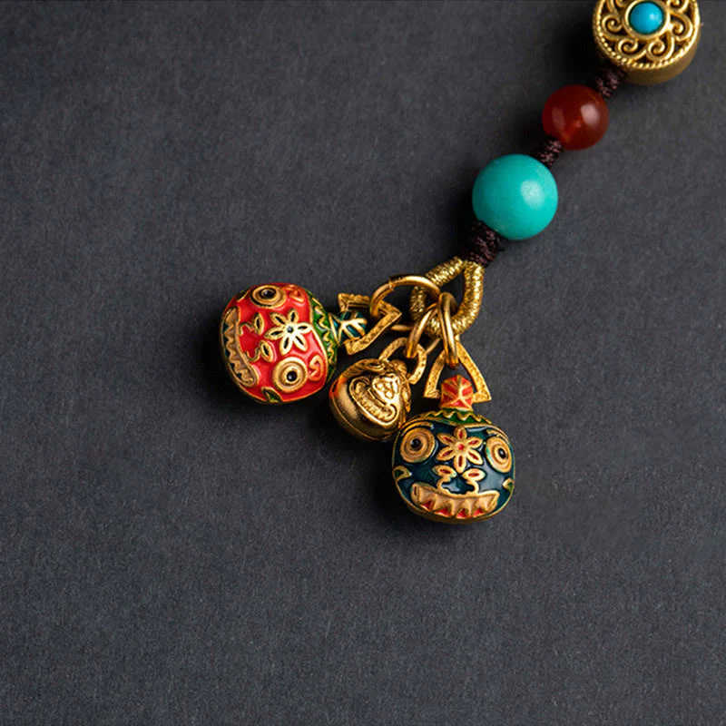 Buddha Stones Złoto Połykanie Bestii Rodzina Szczęście Samochód Brelok Telefon Wiszący Dekoracja - Image 3