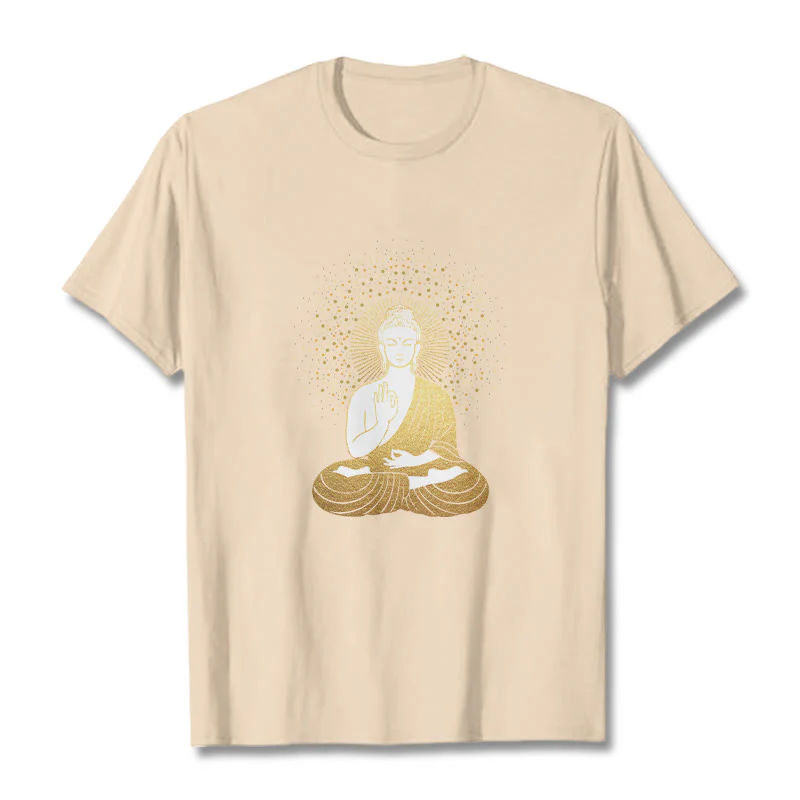 Buddha Stones Złoty Budda Medytacja Z Złotą Aurą Koszulka T-shirt - Image 11