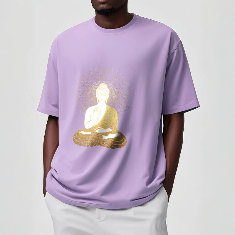 Buddha Stones Złoty Budda Medytacja Z Złotą Aurą Koszulka T-shirt - Image 18