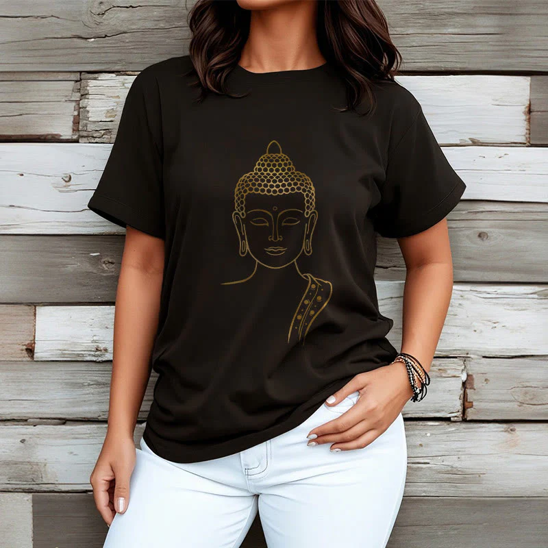 Buddha Stones Złoty Budda w Głębokiej Medytacji Koszulka T-shirt - Image 10