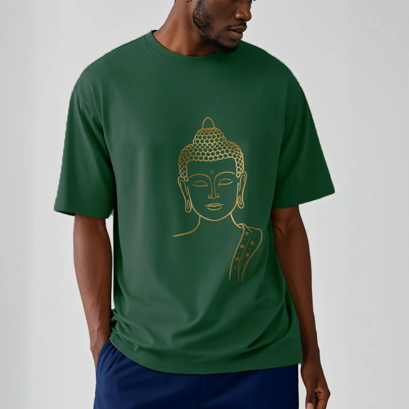 Buddha Stones Złoty Budda w Głębokiej Medytacji Koszulka T-shirt - Image 2