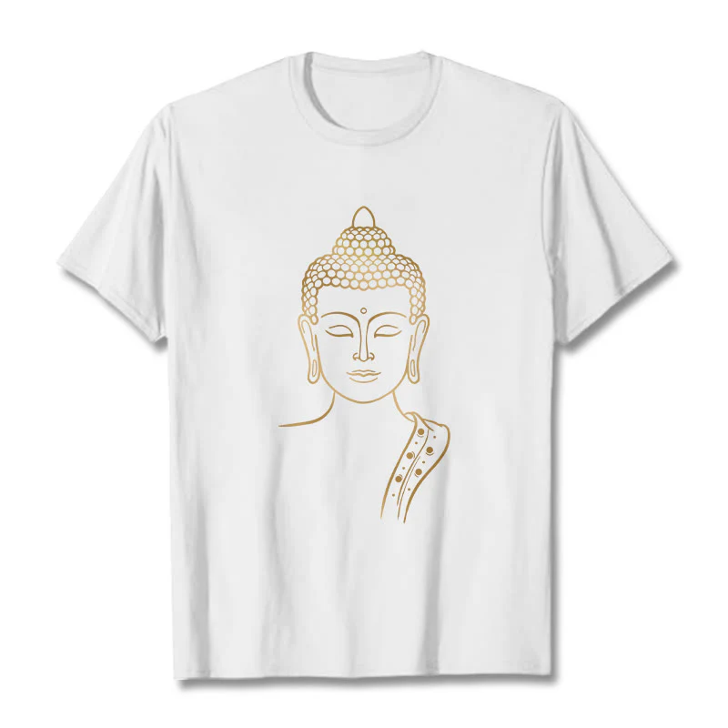 Buddha Stones Złoty Budda w Głębokiej Medytacji Koszulka T-shirt - Image 4
