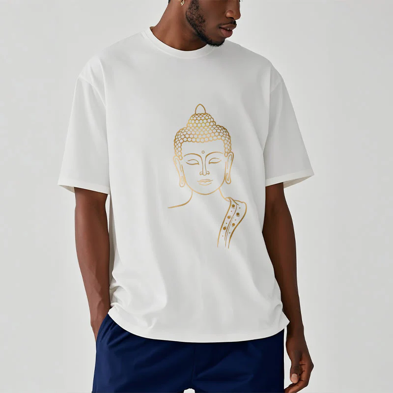Buddha Stones Złoty Budda w Głębokiej Medytacji Koszulka T-shirt - Image 5