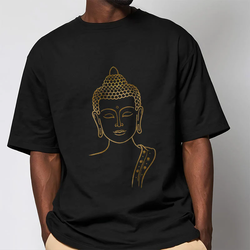 Buddha Stones Złoty Budda w Głębokiej Medytacji Koszulka T-shirt - Image 8