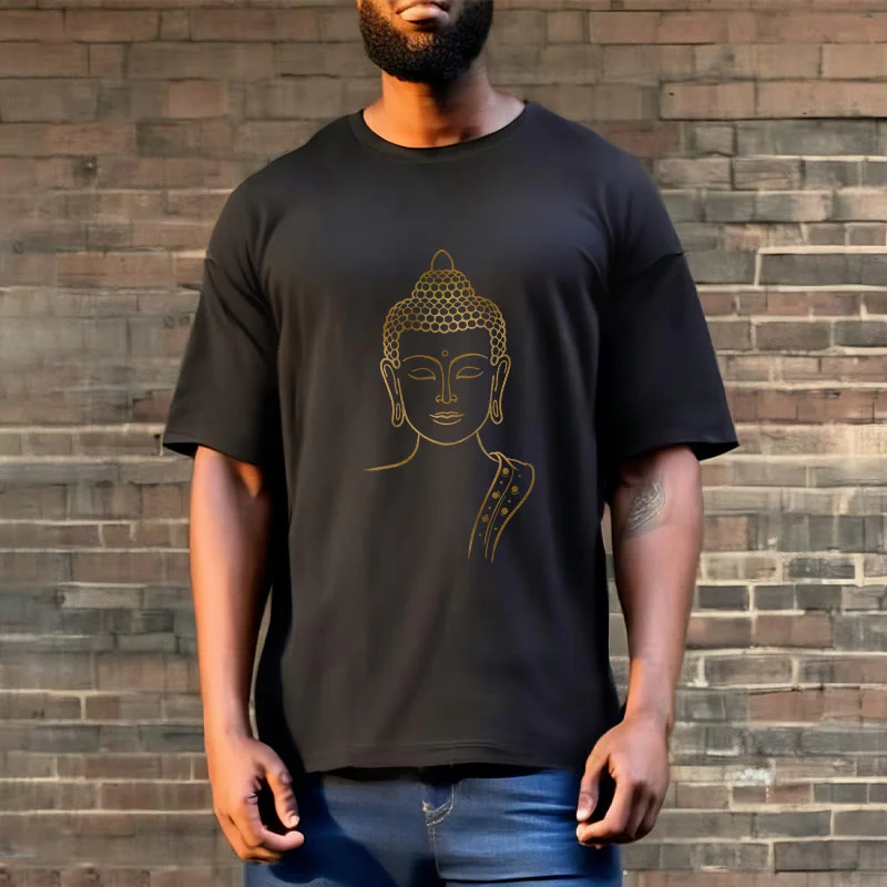 Buddha Stones Złoty Budda w Głębokiej Medytacji Koszulka T-shirt - Image 9