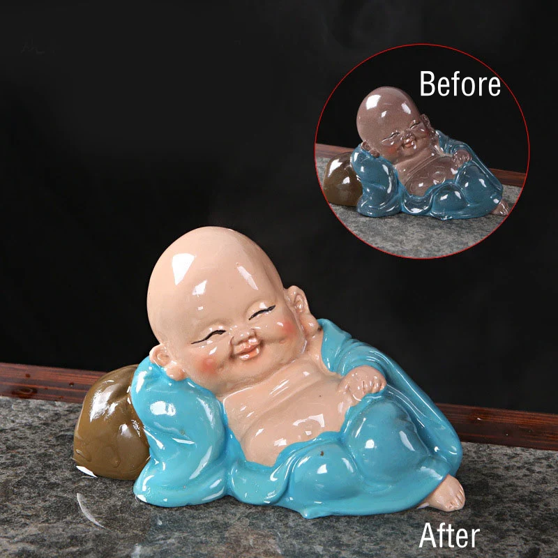 Buddha Stones Zmieniające Kolor Śmiejący Się Budda Żywica Herbata Zwierzę Domowe Bogactwo Figurka Dekoracja - Image 13