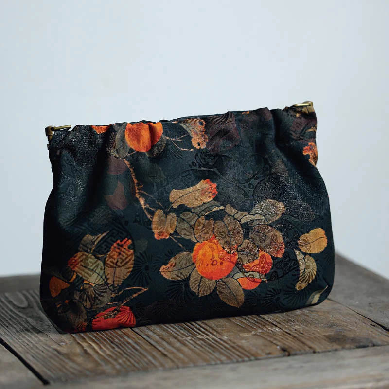 Buddha Stones Żółty Zielony Kwiat Czarny Kaki Metalowy Łańcuch Torba Crossbody Torba Na Ramię Torebka - Image 6