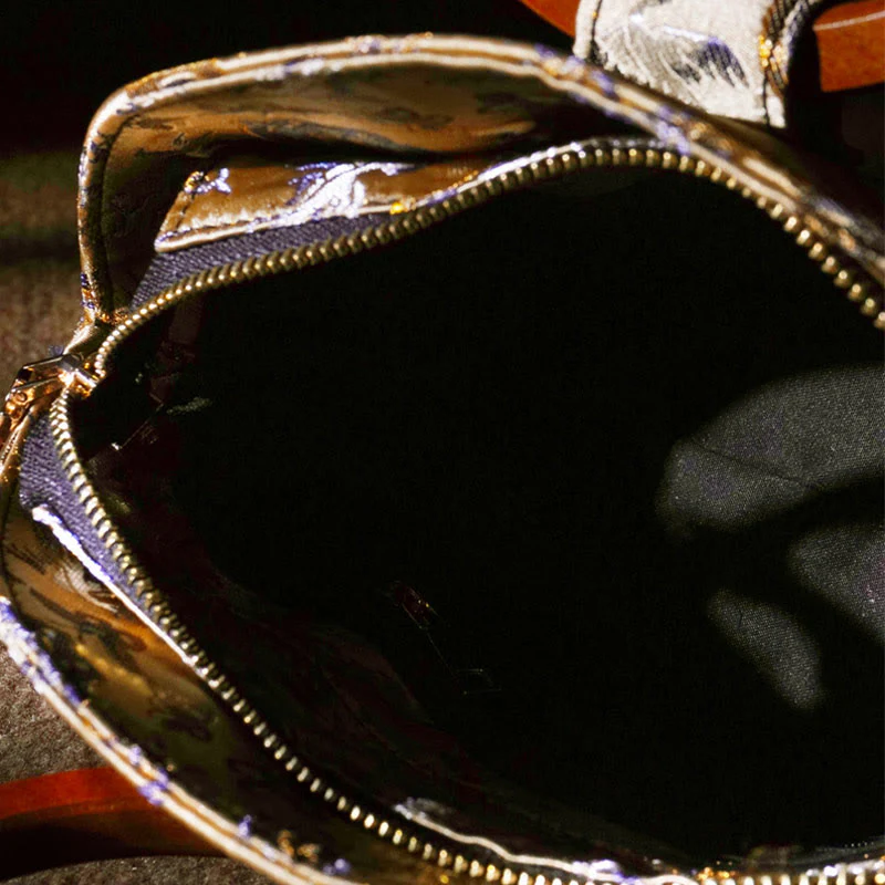 Buddha Stones Żuraw Jeleń Fala Morska Drewniana Rączka Metalowy Łańcuch Portfel Na Zmiany Torebka Crossbody Torebki Wiszące - Image 10