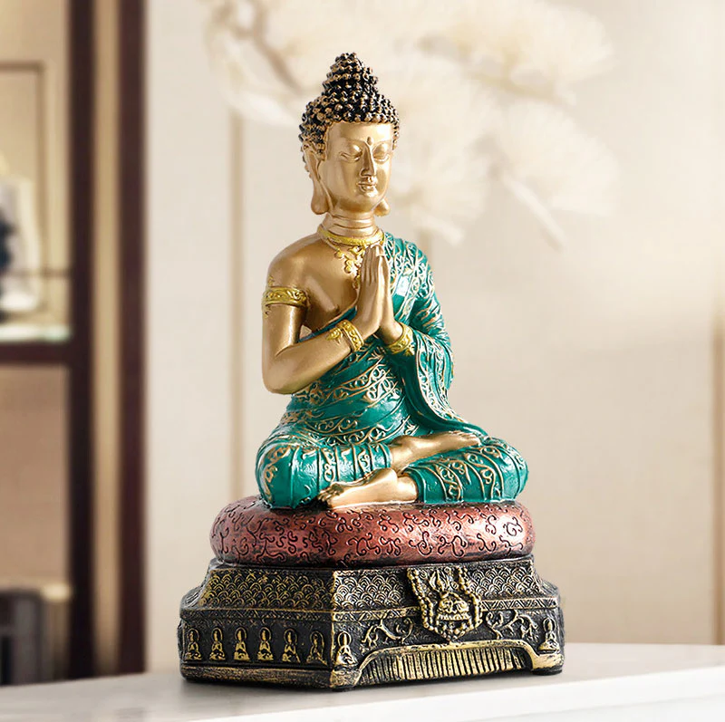Buddha Stones, żywiczna statua Buddy Współczucia, dekoracja - Image 3