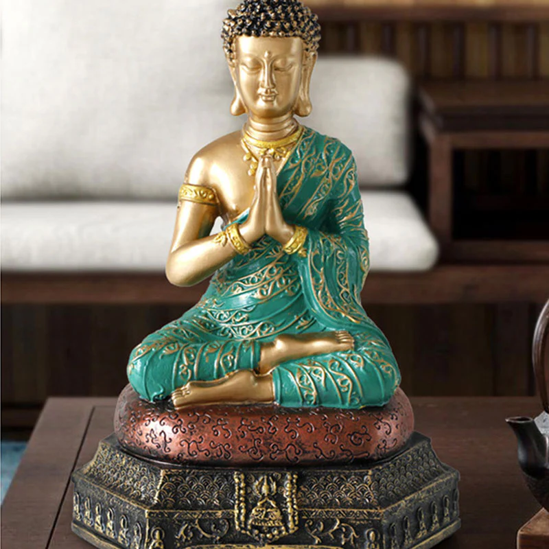 Buddha Stones, żywiczna statua Buddy Współczucia, dekoracja - Image 7