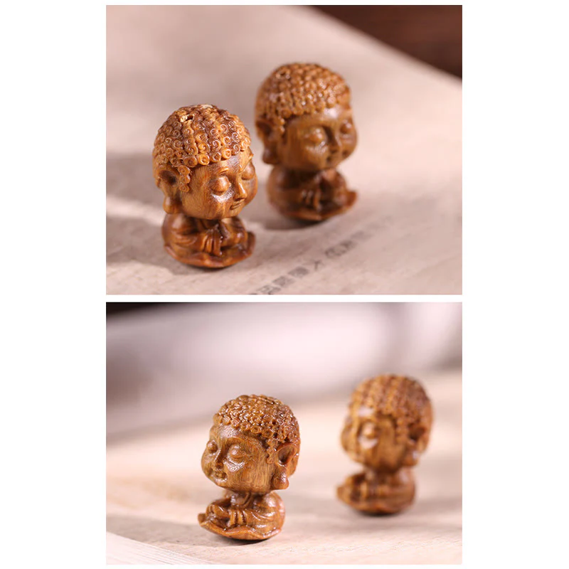 Chiński Zodiak Natal Budda Zielony Sandałowiec Lotos Grawerowany Pozytywny Dekoracja Domu - Image 15