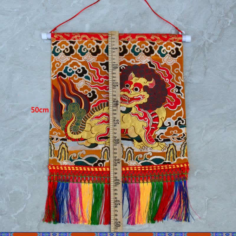 Feng Shui Kirin Duchowa Kolorowa Ścienna Sztuka Tassel - Image 6