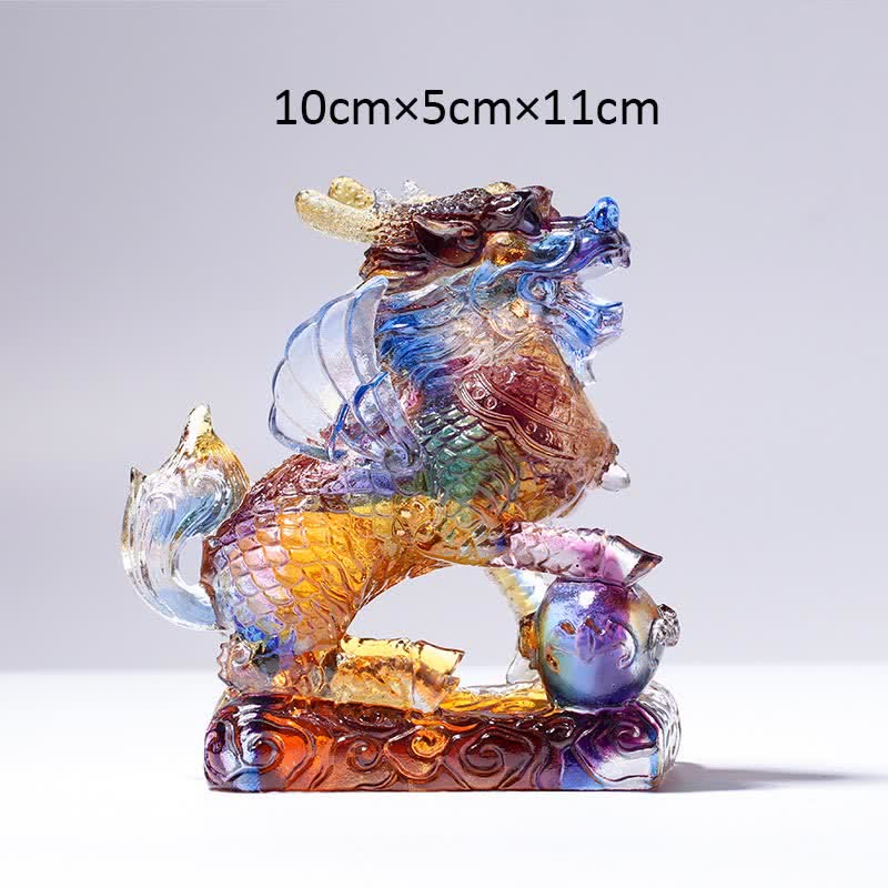 Feng Shui Kirin ręcznie robiony kryształowy element sztuki Liuli Fortune Home Office Decoration - Image 3
