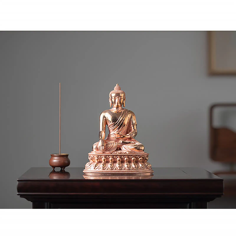 Figurka Buddy Gautama Shakyamuni Spokój Miedziana Statua Dekoracja Domu - Image 11