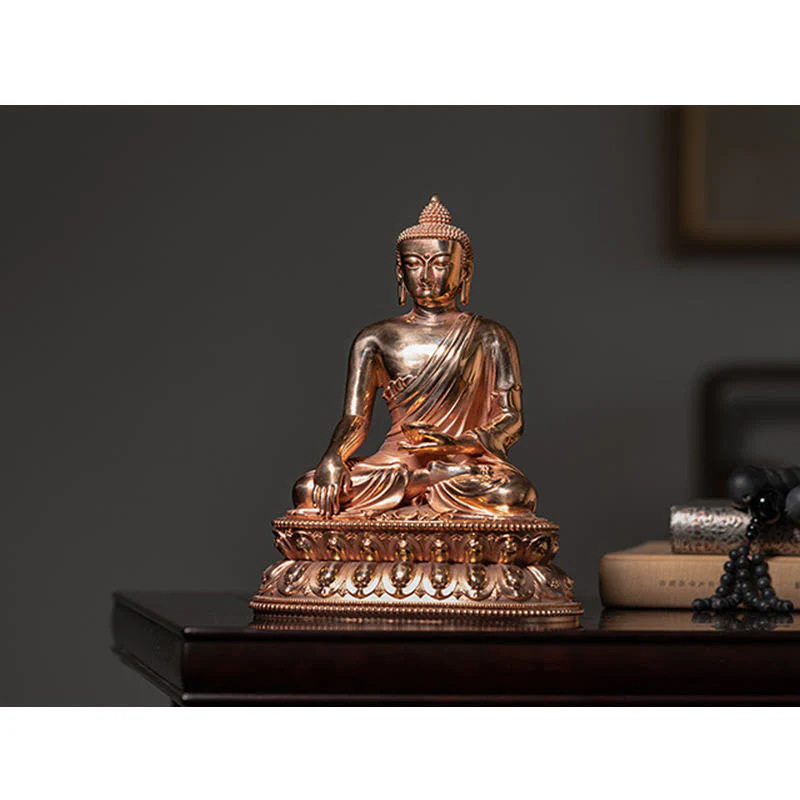 Figurka Buddy Gautama Shakyamuni Spokój Miedziana Statua Dekoracja Domu - Image 12
