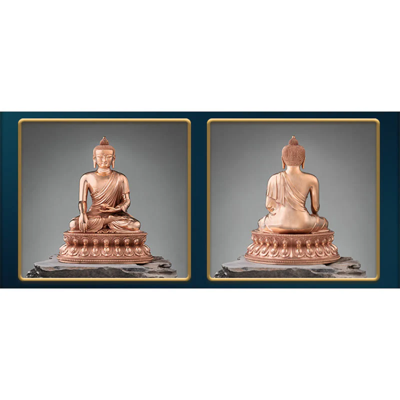 Figurka Buddy Gautama Shakyamuni Spokój Miedziana Statua Dekoracja Domu - Image 15