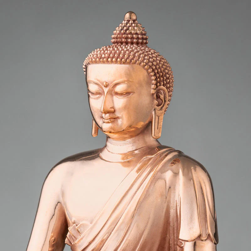 Figurka Buddy Gautama Shakyamuni Spokój Miedziana Statua Dekoracja Domu - Image 4