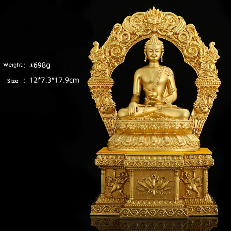 Figurka Buddy Medycyny Shakyamuni Amitabha Spokój Miedziana Statua Dekoracja Domu - Image 3