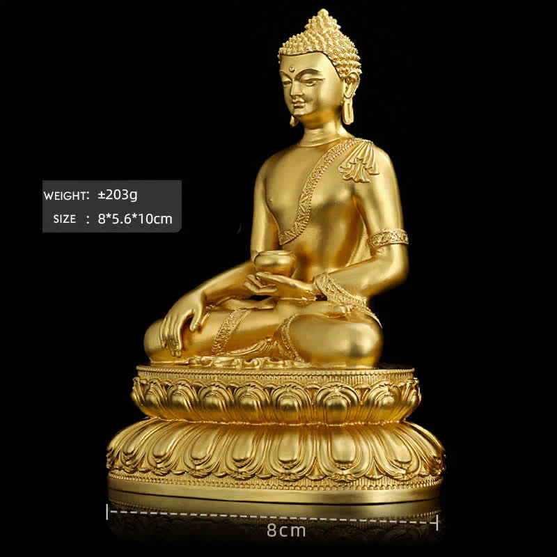Figurka Buddy Medycyny Shakyamuni Amitabha Spokój Miedziana Statua Dekoracja Domu - Image 7
