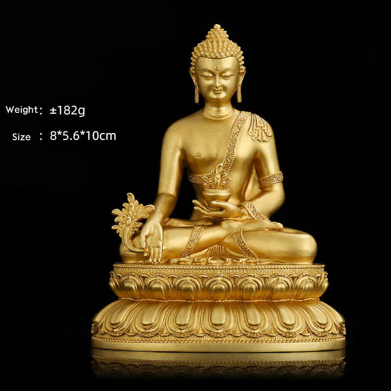 Figurka Buddy Medycyny Shakyamuni Amitabha Spokój Miedziana Statua Dekoracja Domu - Image 8