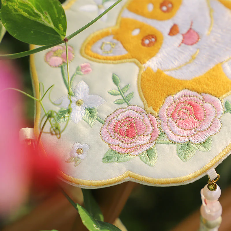 Haft Buddha Stones Szczęśliwa Panda Kot Shiba Inu Jeleń Królik Lis Kwiat Urocze Zwierzę Hanfu Torba Torebka Crossbody Torba Na Ramię - Image 24