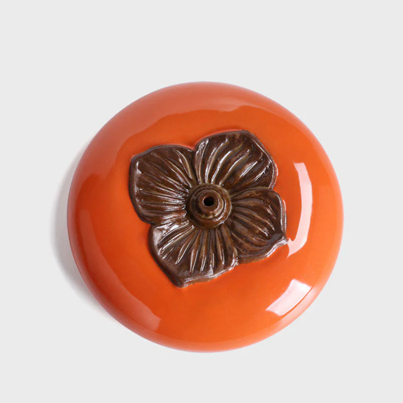 Kadzielnica ceramiczna Persimmon Meditation Healing Incense Burner Uchwyty na kadzidełka - Image 15