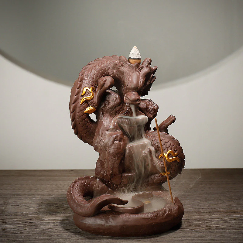 Kadzielnica kadzielna z Buddha Stones w stylu tybetańskim chroniąca smoka - Image 8