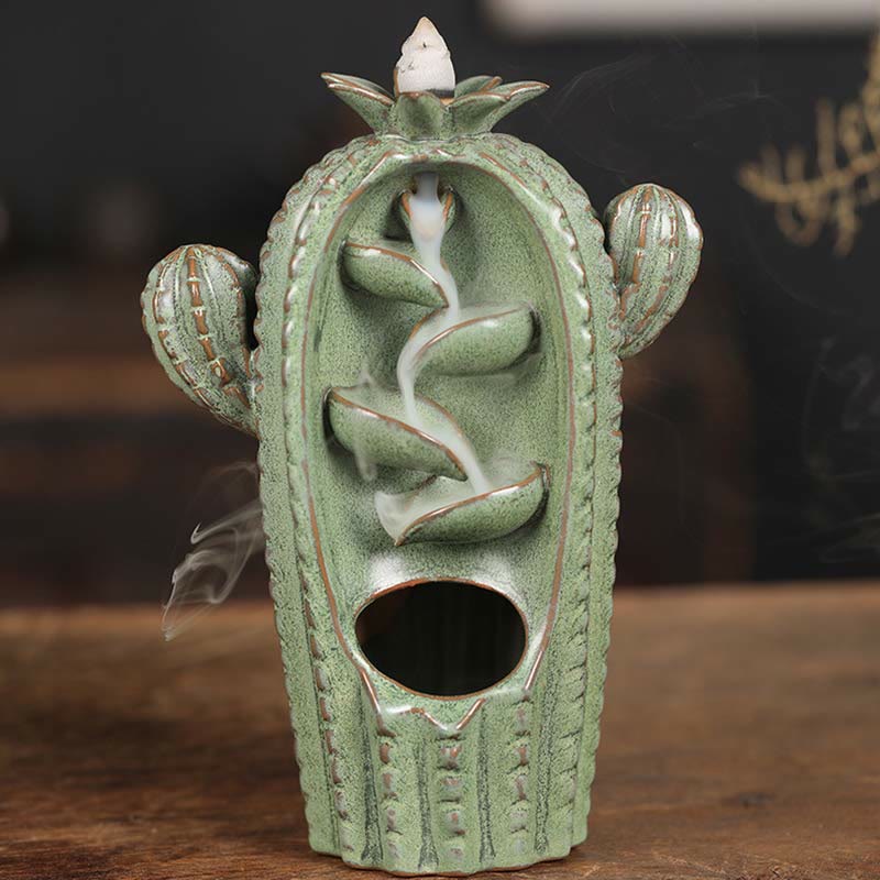 Kaktus Ceramic Healing Backflow Smoke Fountain Incense Burner - Image 9