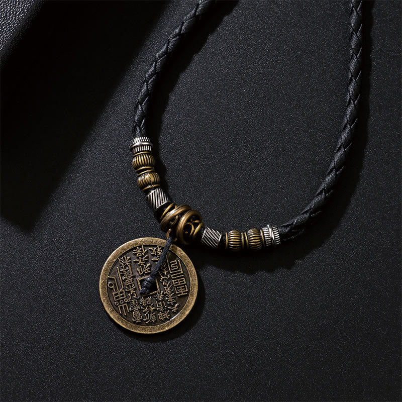 Kamienie Buddha Stones Górskie Wydaj Pieniądze Bagua Stop Miedzi Moneta Harmonia Naszyjnik Wisiorek - Image 6
