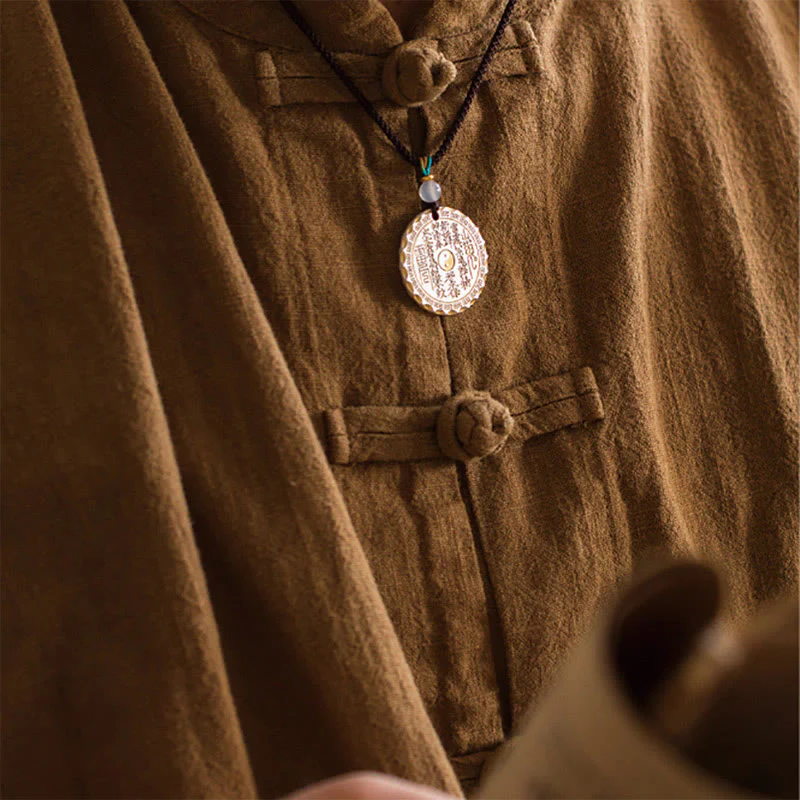 Kamienie Buddha Stones Górskie Wydaj Pieniądze Yin Yang Bagua Design Miedziany Naszyjnik Wisiorek Harmonia - Image 11