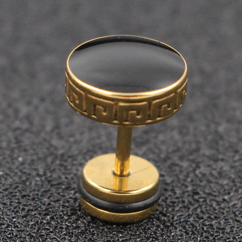 Kolczyki Buddha Stones Fajne Męskie Tytanowe Stalowe Równowagi Okrągłe - Image 9