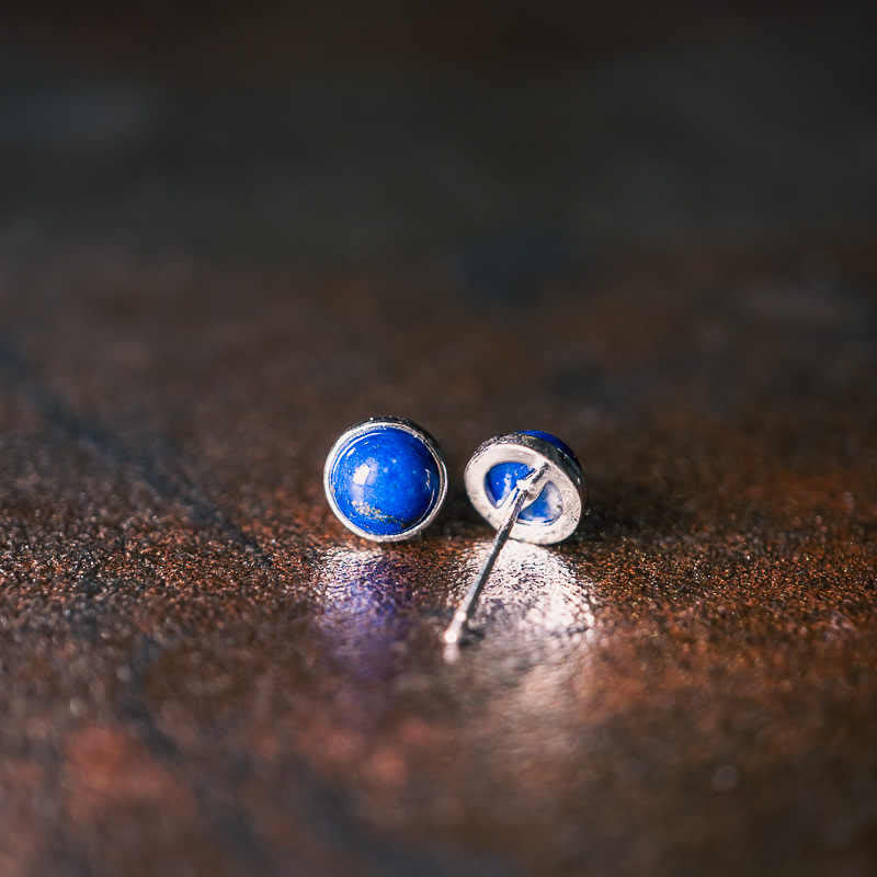 Kolczyki z Buddha Stones w stylu vintage, srebro próby 925, lazuryt, lapis lazuli, równowaga - Image 3