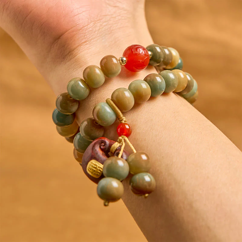 Kolorowe Buddha Stones Bodhi Seed Harmony Double Wrap Bracelet - Image 4