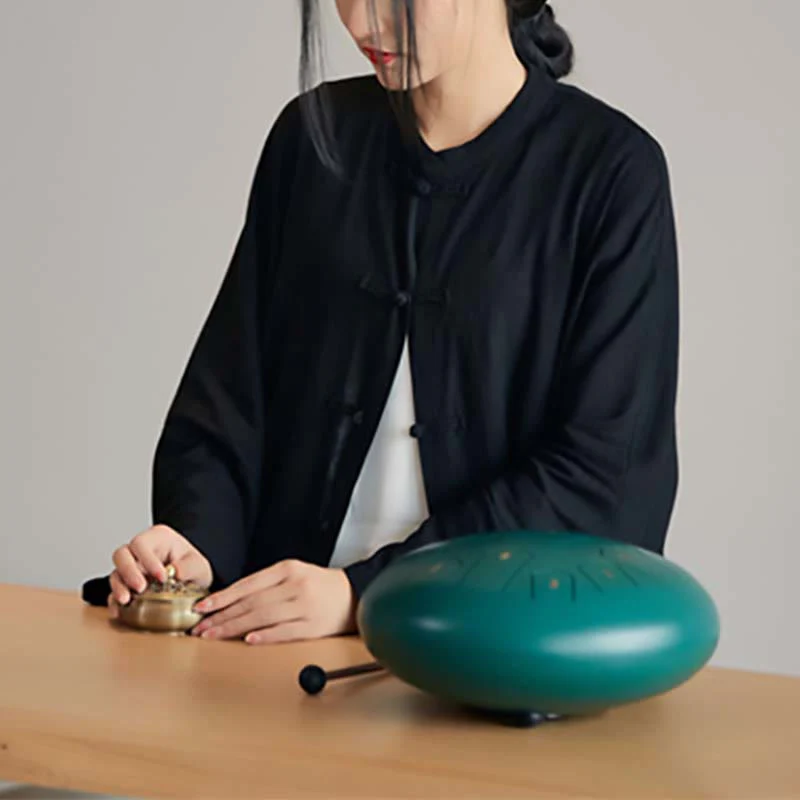 Koszula z nadrukiem „Buddha Stones Plain Frog-Button” z guzikami Zen Tai Chi Meditation Top Odzież Bawełniana lniana kurtka - Image 23