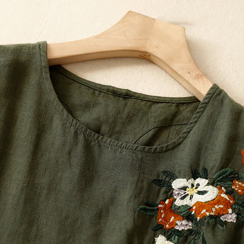 Koszulka damska z krótkim rękawem i bawełnianym nadrukiem Buddha Stones Casual Summer Crew Neck T-shirt - Image 18