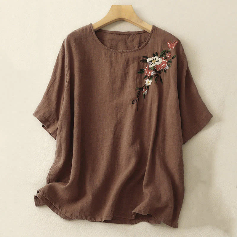 Koszulka damska z krótkim rękawem i bawełnianym nadrukiem Buddha Stones Casual Summer Crew Neck T-shirt - Image 23