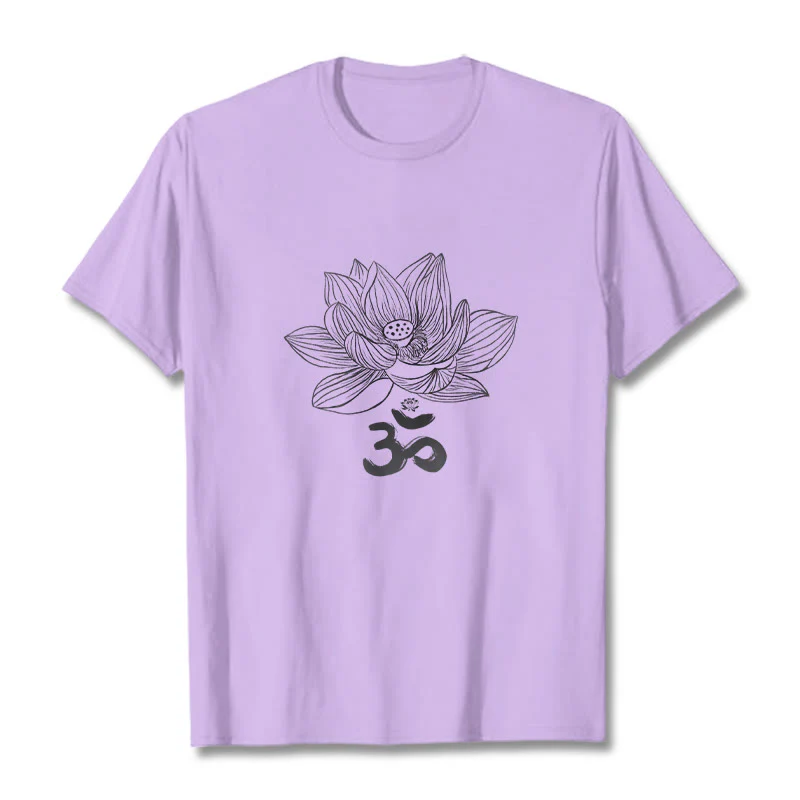 Koszulka z bawełny Buddha Stones Om Lotus Sketch - Image 17