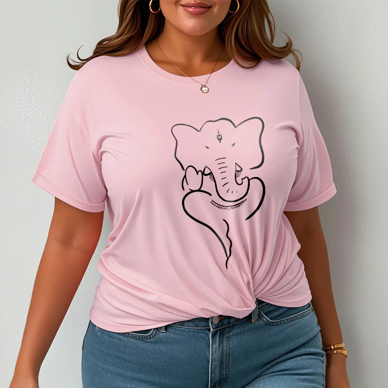 Koszulka z Buddha Stones Kamienie Ganesh Słoń Szkic Wzór T-shirt - Image 14