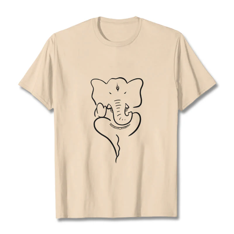 Koszulka z Buddha Stones Kamienie Ganesh Słoń Szkic Wzór T-shirt - Image 9