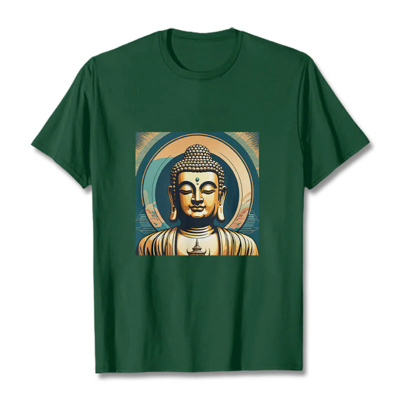 Koszulka z nadrukiem Buddha Stones Aura Golden Buddha - Image 10